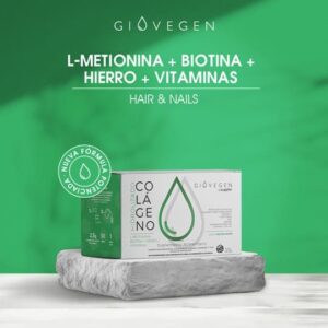 Suplementos GIOVEGEN Hair & Nails L-Metionina+Biotina+Hierro+Vitaminas (Caja Verde)